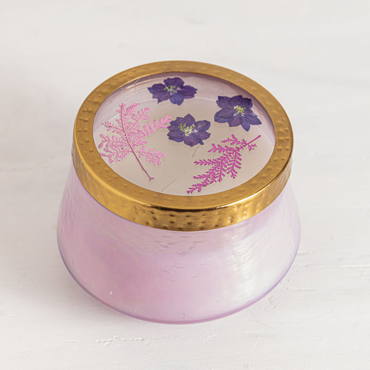 Blackberry & Coconut Large Watercolor Pressed Floral Candle-Pressed Floral Candles 3 of 4