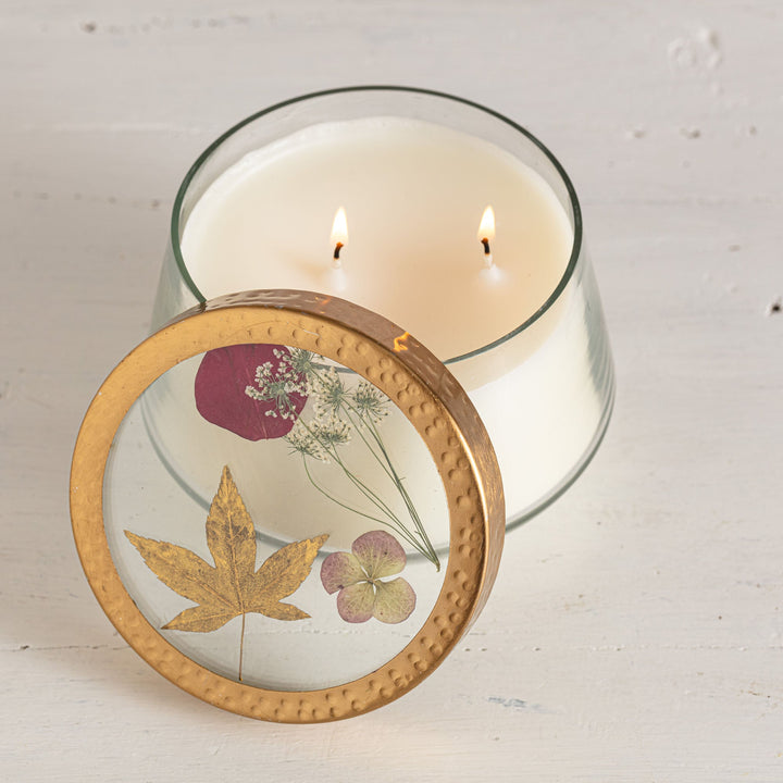 Red Currant + Cranberry Large Pressed Floral Candle-Pressed Floral Candles 4 of 7