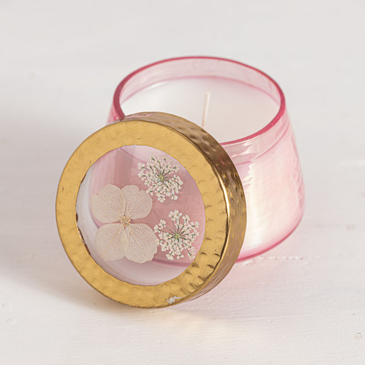 Luna Flower Small Watercolor Pressed Floral Candle-Pressed Floral Candles 1 of 4