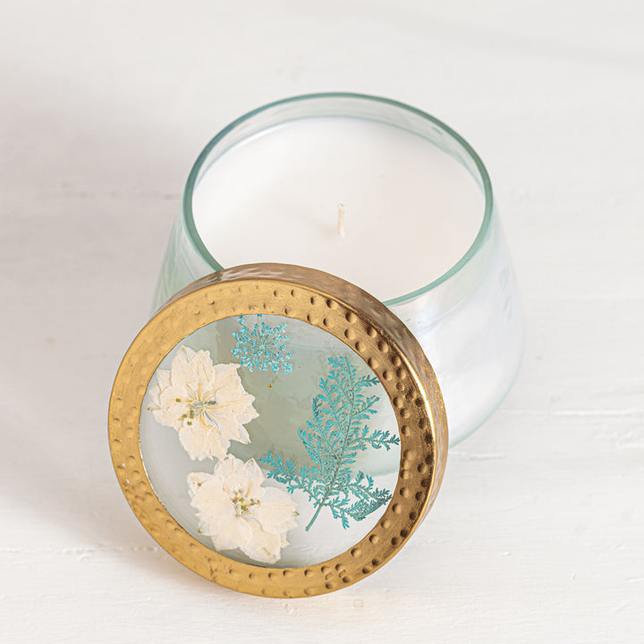 Pacific Coast Medium Watercolor Pressed Floral Candle-Pressed Floral Candles 1 of 4