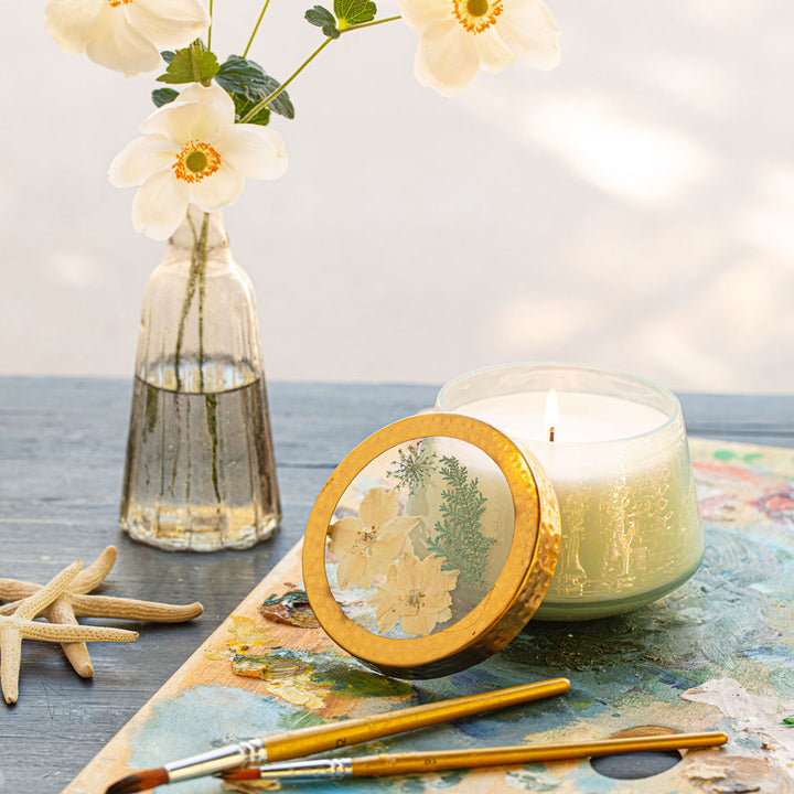 Pacific Coast Medium Watercolor Pressed Floral Candle-Pressed Floral Candles 2 of 4