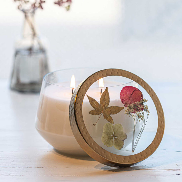 Red Currant + Cranberry Large Pressed Floral Candle-Pressed Floral Candles 3 of 7