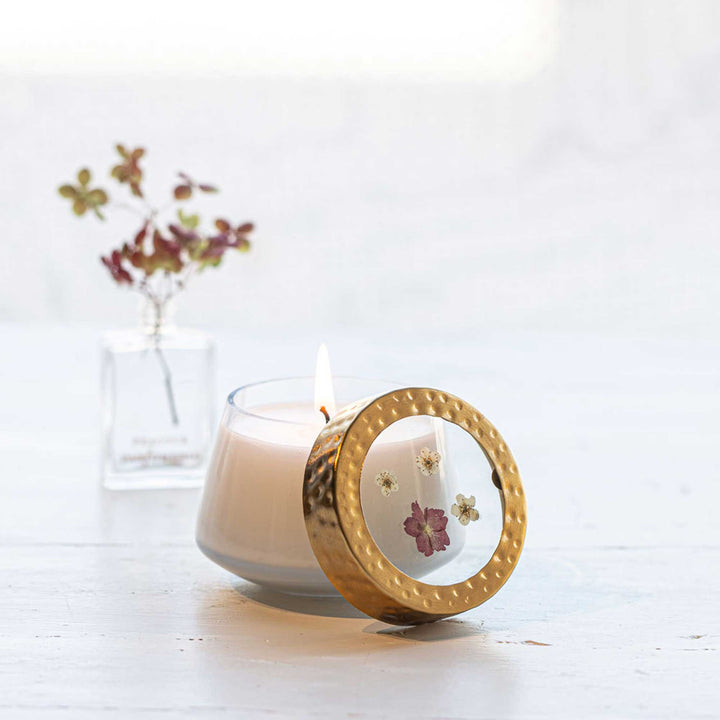 Red Currant + Cranberry Small Pressed Floral Candle-Pressed Floral Candles 3 of 7