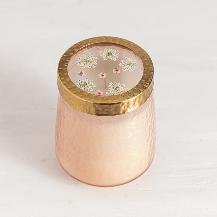 Rose + Oud Tall Watercolor Pressed Floral Candle-Pressed Floral Candles 3 of 4