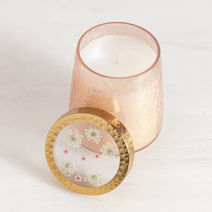 Rose + Oud Tall Watercolor Pressed Floral Candle-Pressed Floral Candles 1 of 4