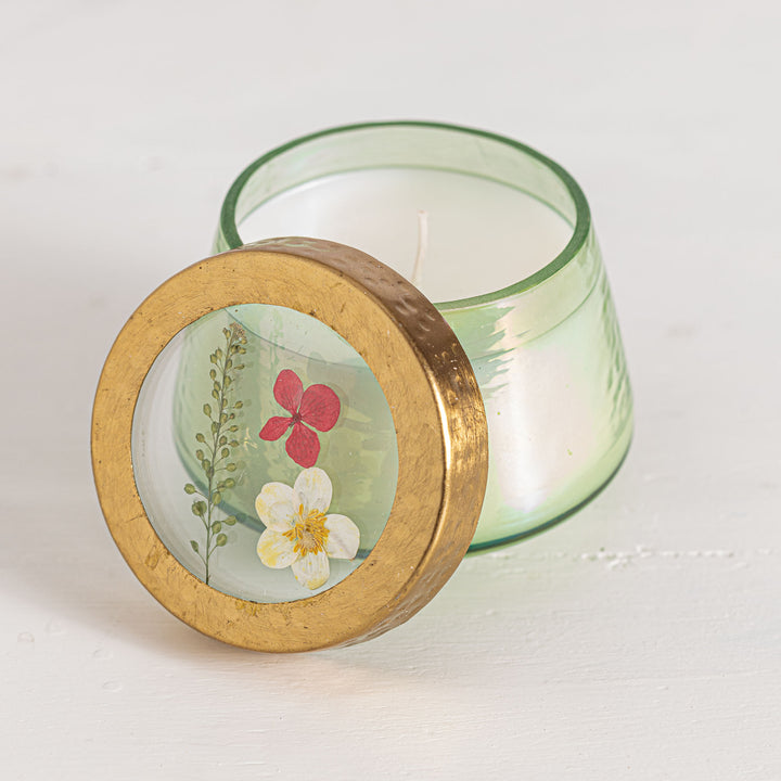 Tomato Vine Small Watercolor Pressed Floral Candle-Pressed Floral Candles 1 of 4