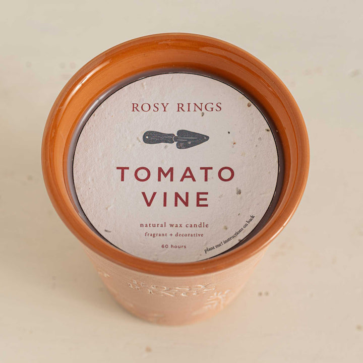 Tomato Vine Garden Pot Candle + Plantable Seed Paper Dust Covers-Garden Pot Candle 5 of 5