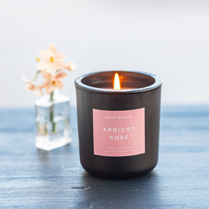 Apricot Rose Boxed Glass Tumbler Candle-Tumbler Candle 2 of 4