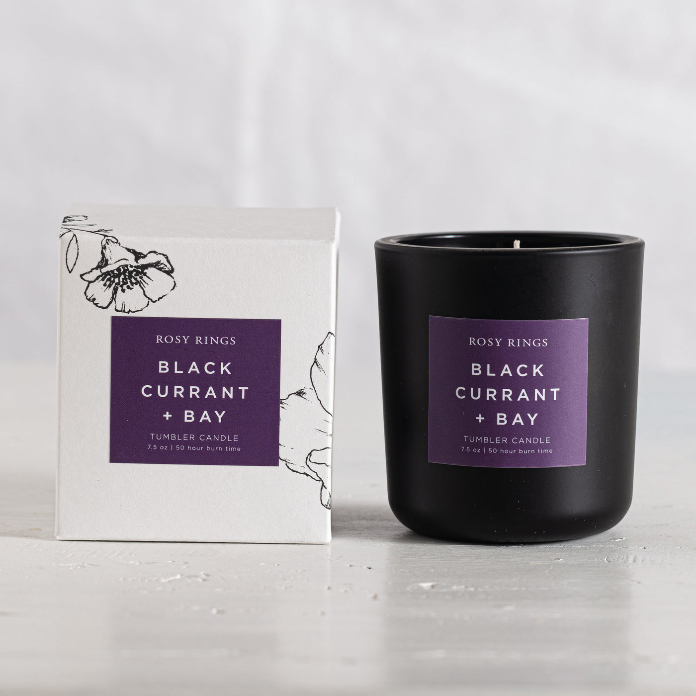 Black Currant + Bay Boxed Glass Tumbler Candle