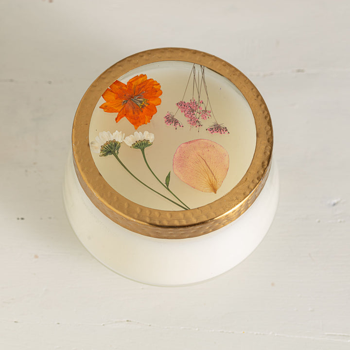 Apricot Rose Large Pressed Floral Candle-Pressed Floral Candles 4 of 4