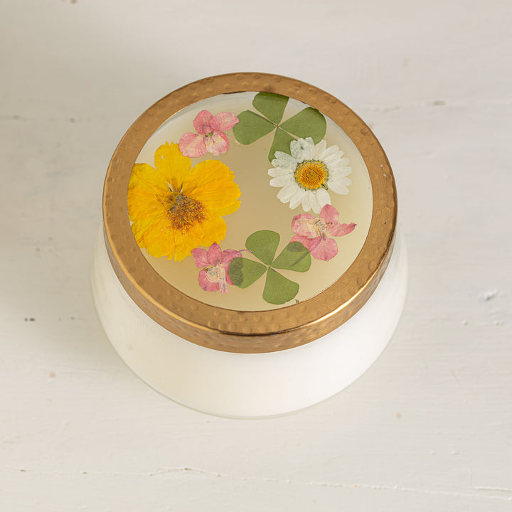 Lemon Blossom Large Pressed Floral Candle-Pressed Floral Candles 4 of 4