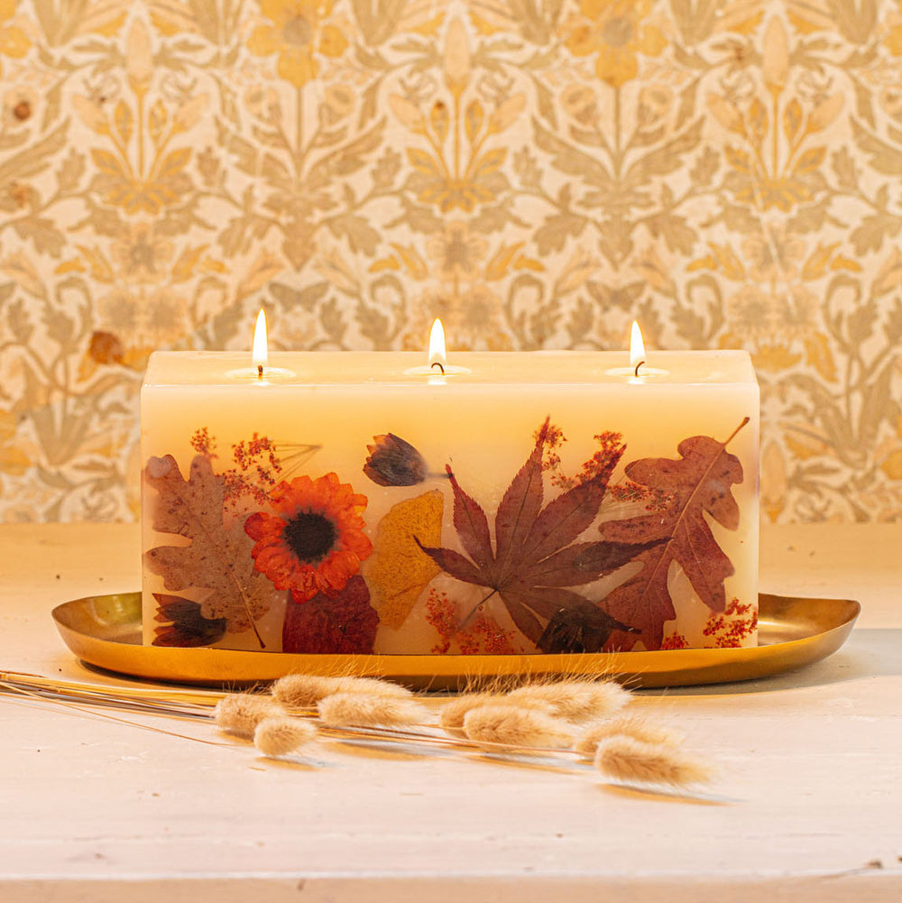 Harvest Pumpkin Brick Botanical Candle-Candles
