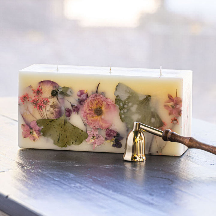 Blushing Rosewood Brick Botanical Candle-Brick Botanical Candle 1 of 3