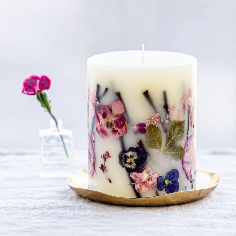 Blushing Rosewood Small Round Botanical Candle-Small Botanical Candle