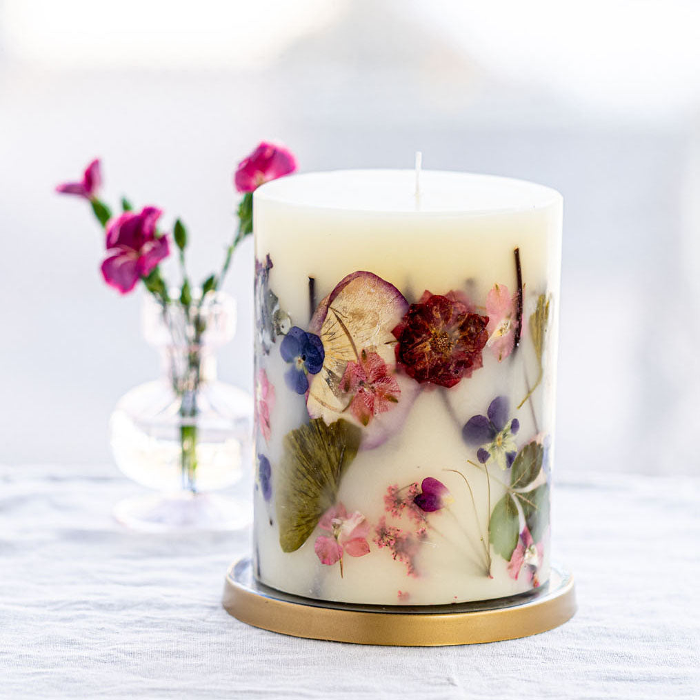 Blushing Rosewood Medium Round Botanical Candle-Medium Botanical Candle