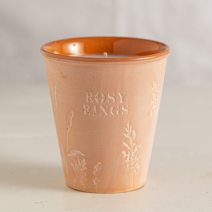Basil Orange Garden Pot Candle + Plantable Seed Paper Dust Covers-Garden Pot Candle 1 of 5