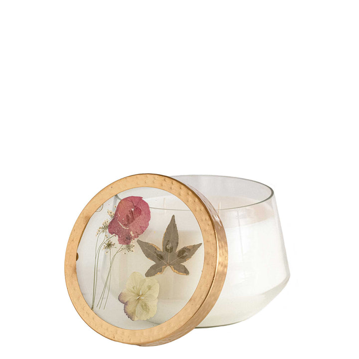 Red Currant + Cranberry Large Pressed Floral Candle-Pressed Floral Candles 1 of 7