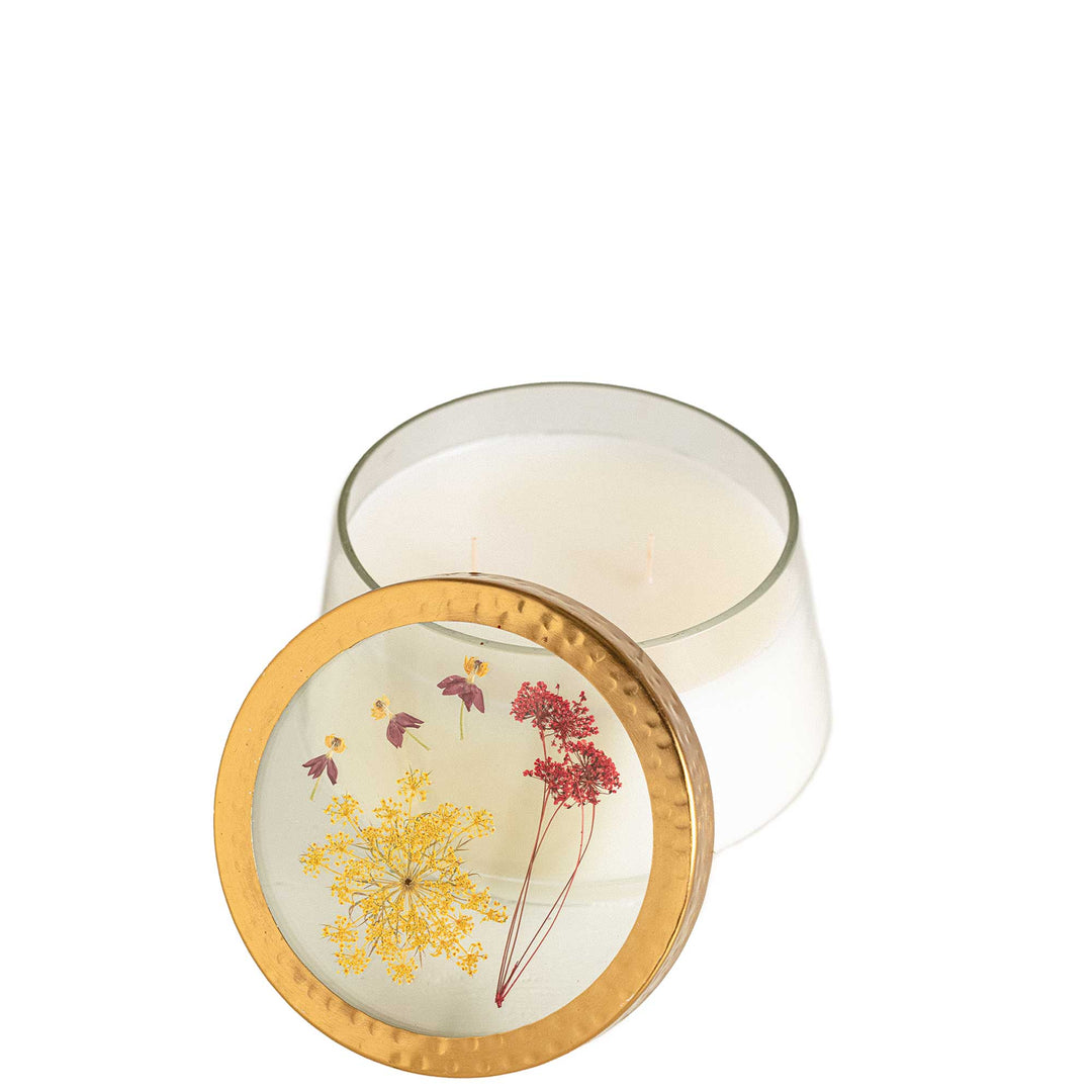 Spicy Apple Large Pressed Floral Candle-Pressed Floral Candles