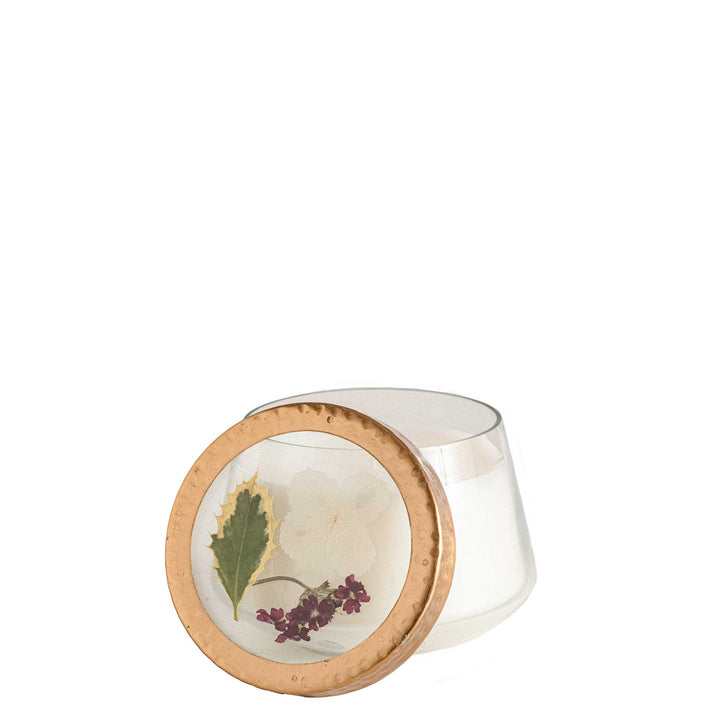 Red Currant + Cranberry Medium Pressed Floral Candle-Pressed Floral Candles 1 of 6