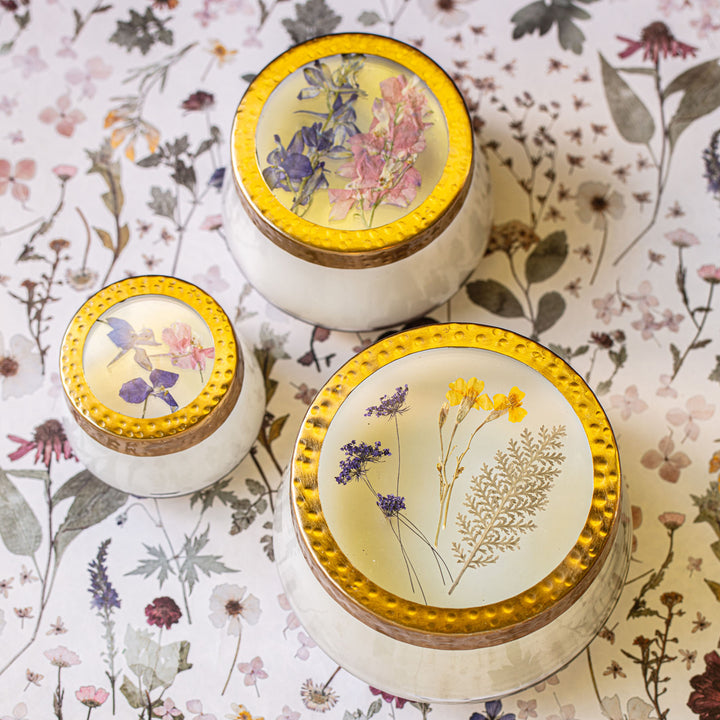 Roman Lavender Large Pressed Floral Candle-Pressed Floral Candles 2 of 3