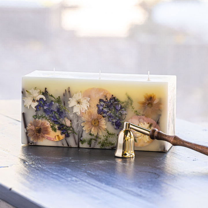 Vanilla Rain Brick Botanical Candle-Brick Botanical Candle 1 of 2