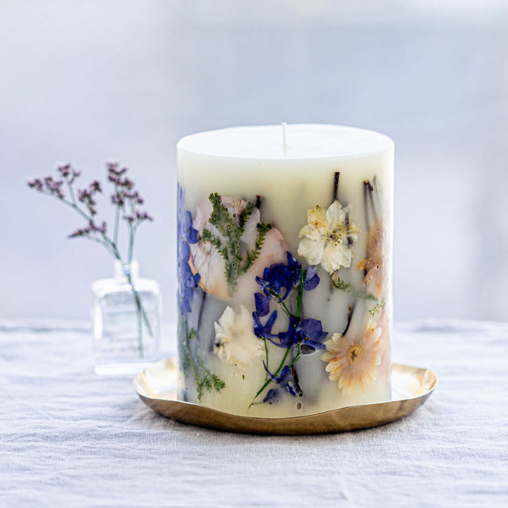 Vanilla Rain Small Round Botanical Candle-Small Botanical Candle 1 of 5