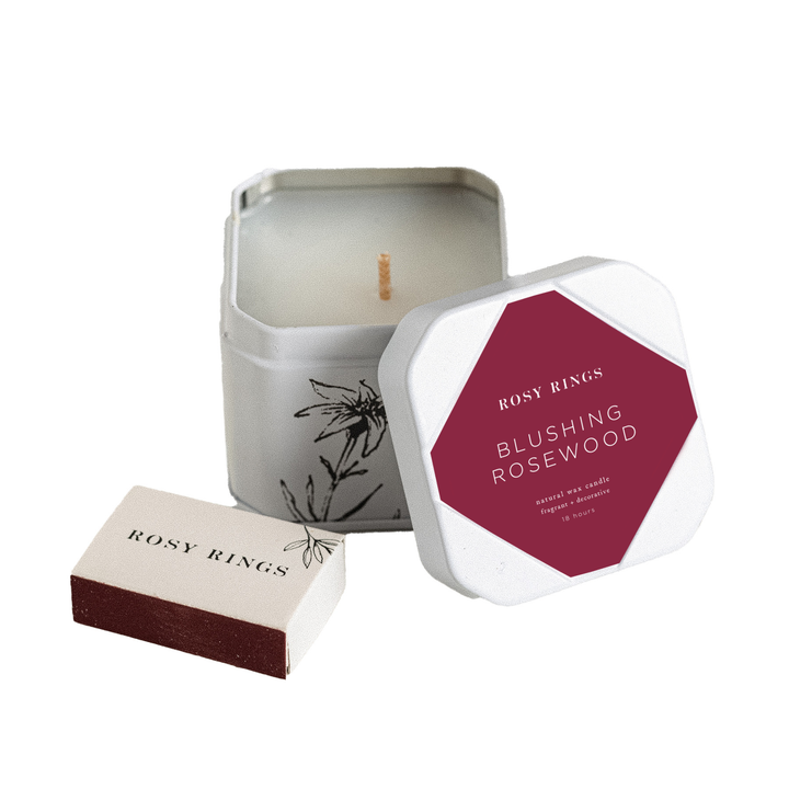 Blushing Rosewood Travel Tin-Travel Tin Candle 1 of 4