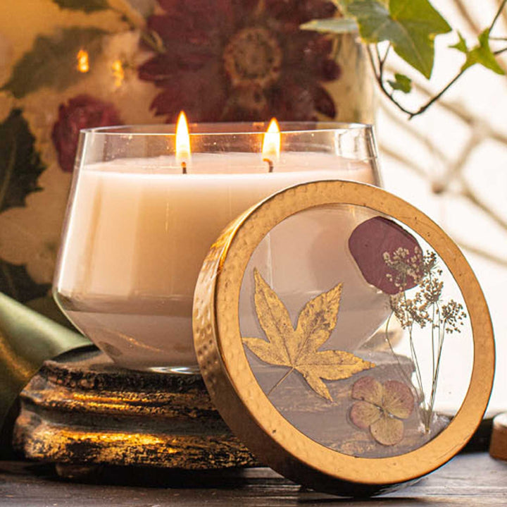 Red Currant + Cranberry Large Pressed Floral Candle-Pressed Floral Candles 5 of 7