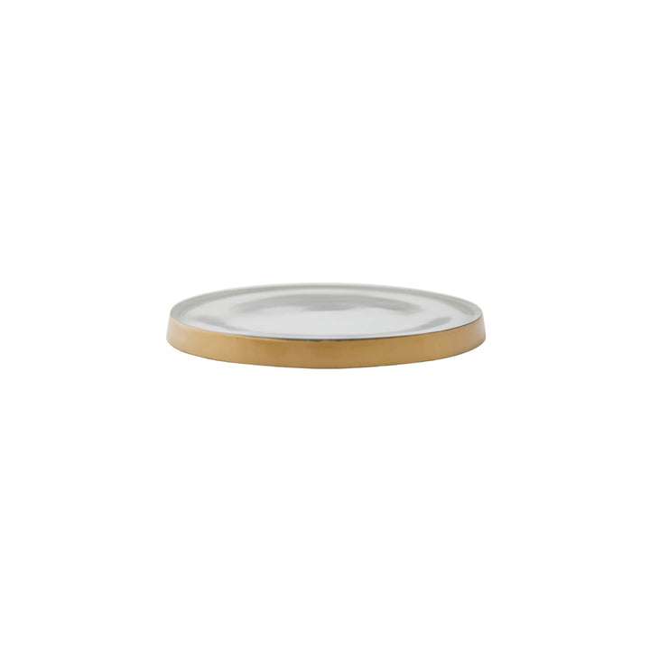5.5" Gilded Glass Coaster for Small Round Botanical Candles-Candle Plate 1 of 7