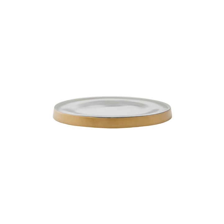 6" Gilded Glass Coaster for Medium Round Botanical Candles-Candle Plate 1 of 4