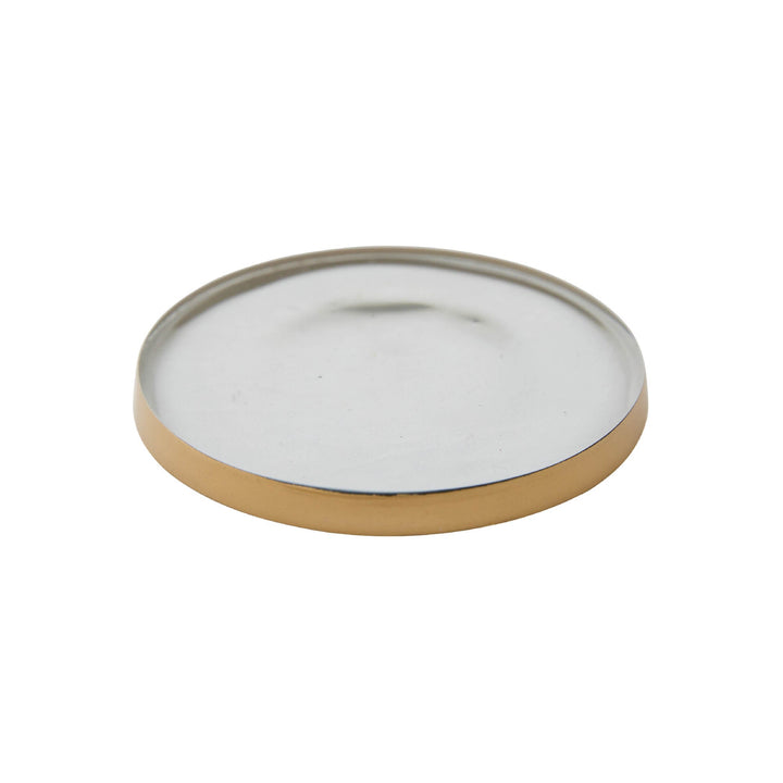 6" Gilded Glass Coaster for Medium Round Botanical Candles-Candle Plate 3 of 4