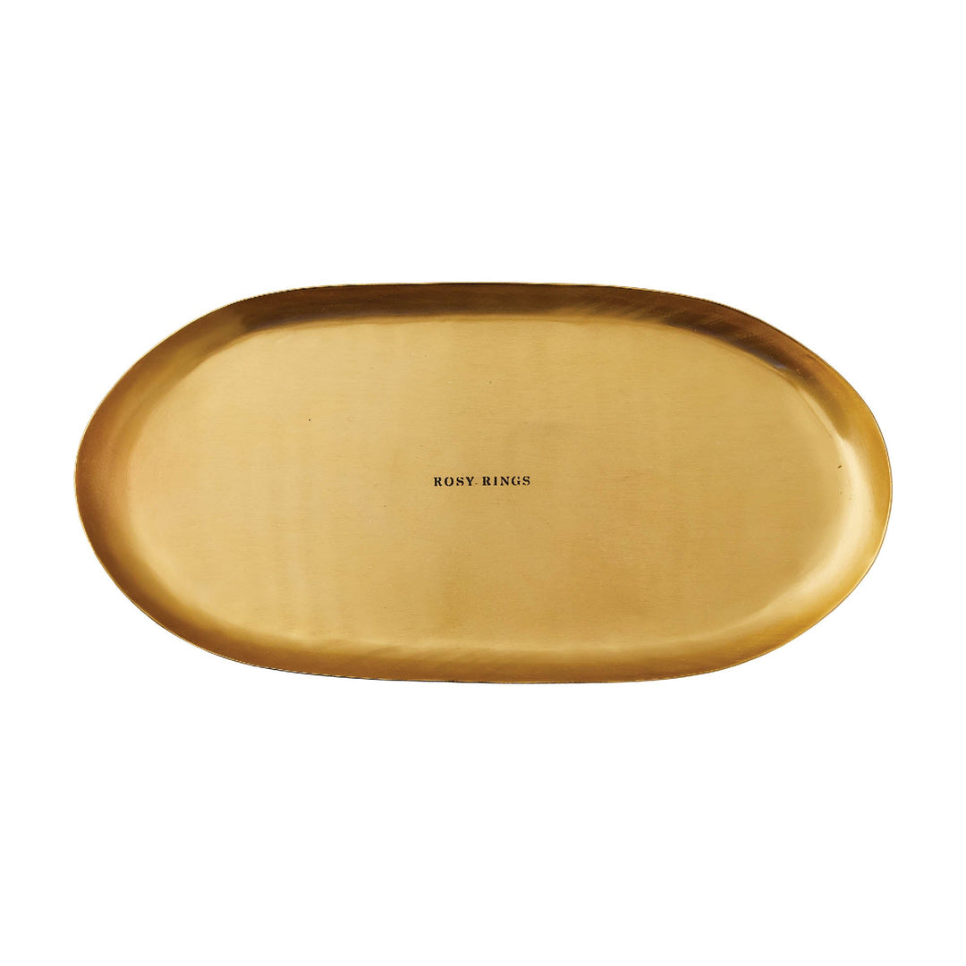 Brick Oval Gold Candle Plate-Candle Plate