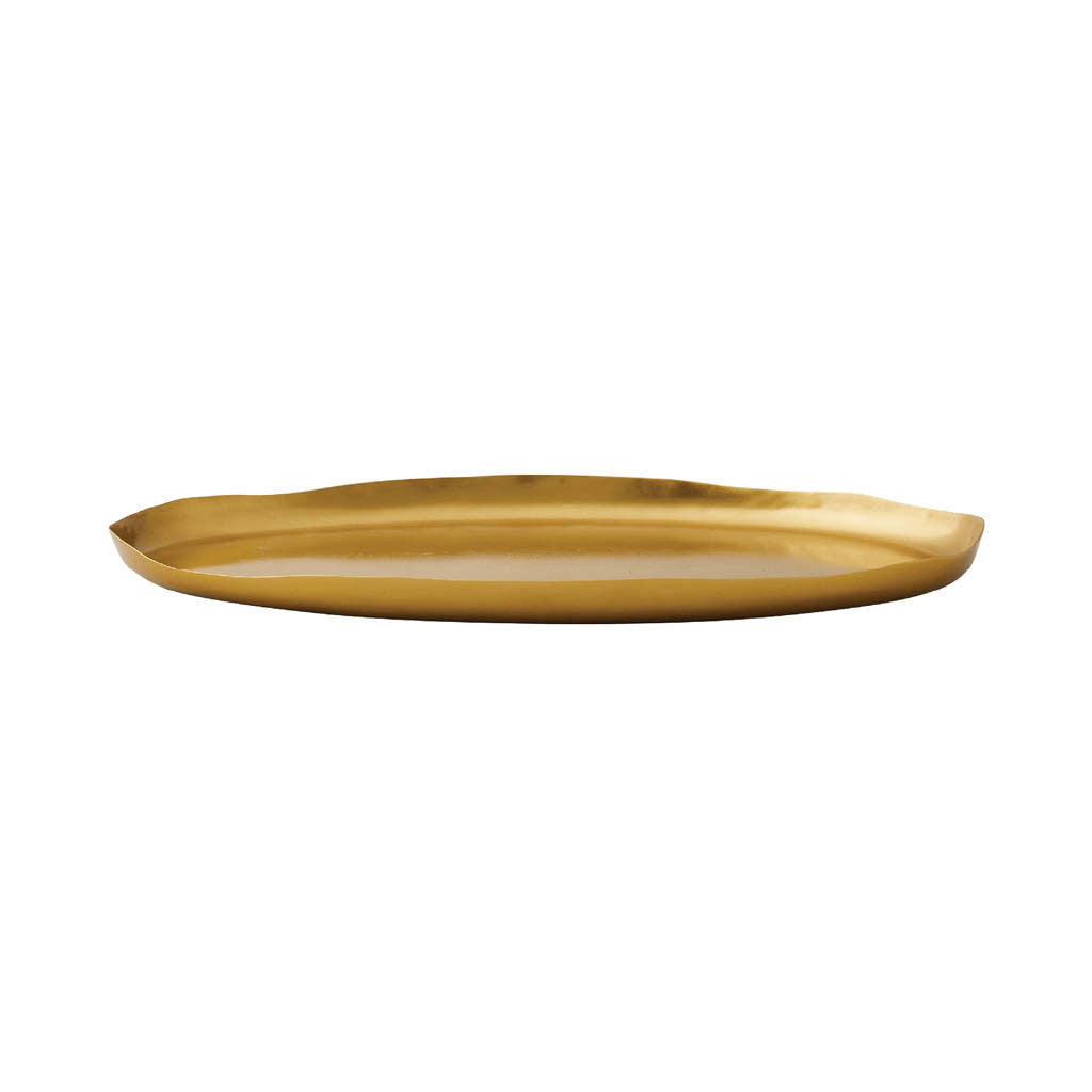 Large Oval Gold Candle Plate-Candle Plate