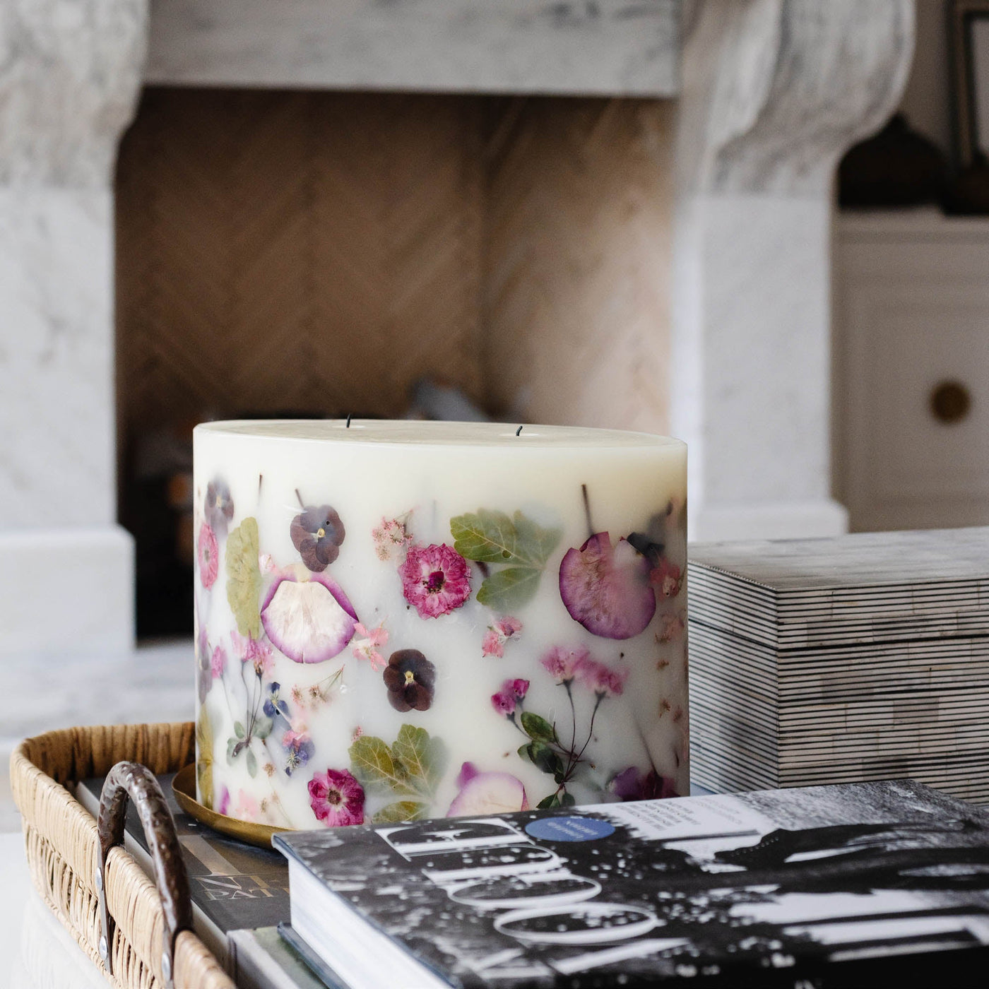Rachel Parcell + Rosy Rings Peony Oval Botanical Candle