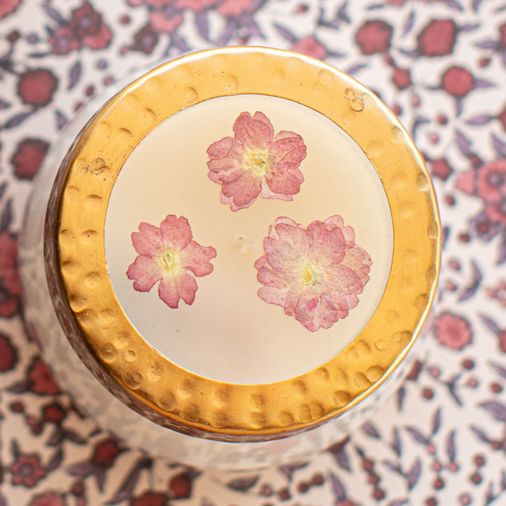 Spicy Apple Small Pressed Floral Candle-Pressed Floral Candles