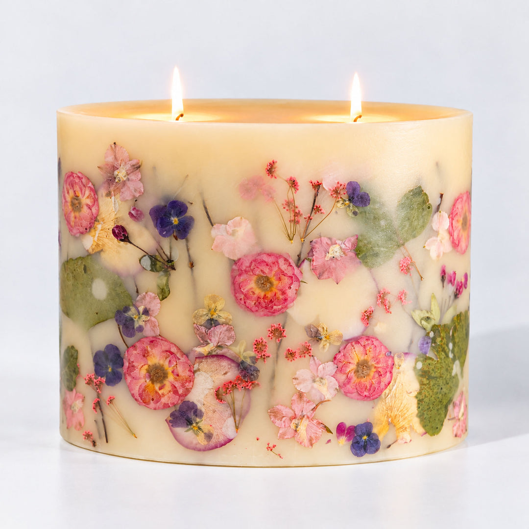 Centerpiece Botanical Candle - Blushing Rosewood-Oval Botanical Plate