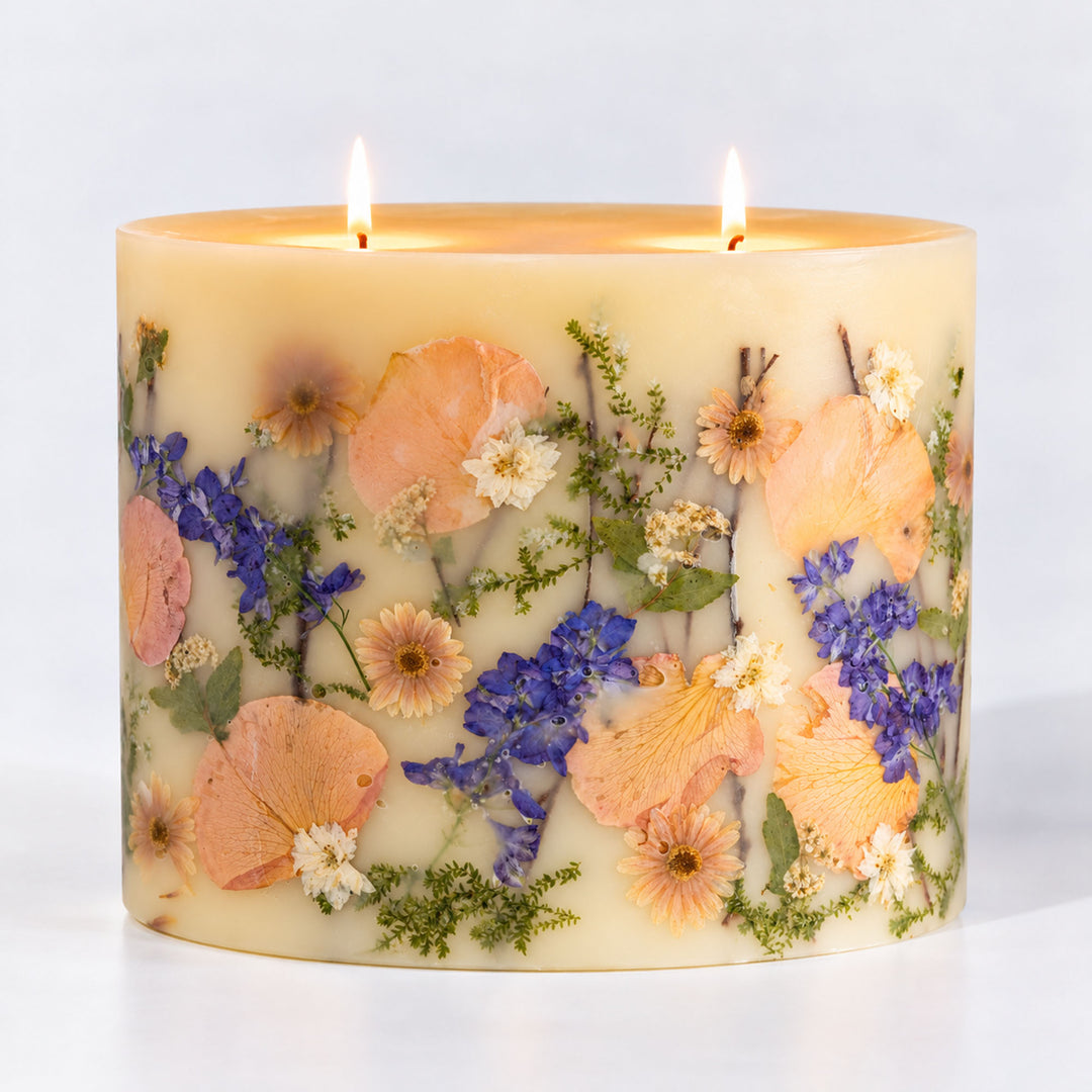Centerpiece Botanical Candle - Vanilla Rain-Oval Botanical Plate