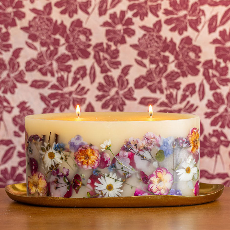 Statement Botanical Candle - Apricot Rose-Candles