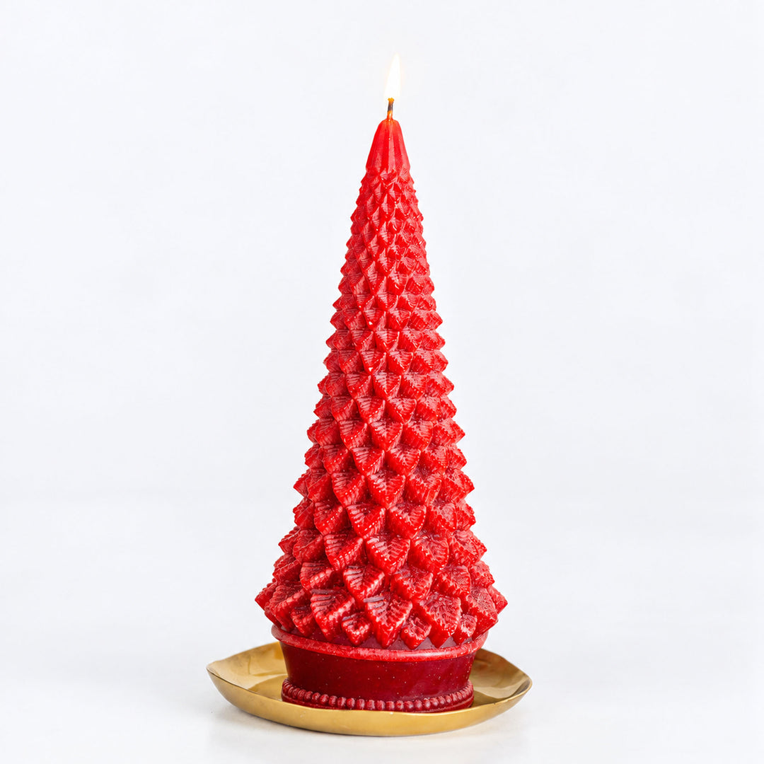 Signature Sculpted Tree Candle - Spicy Apple-Candles