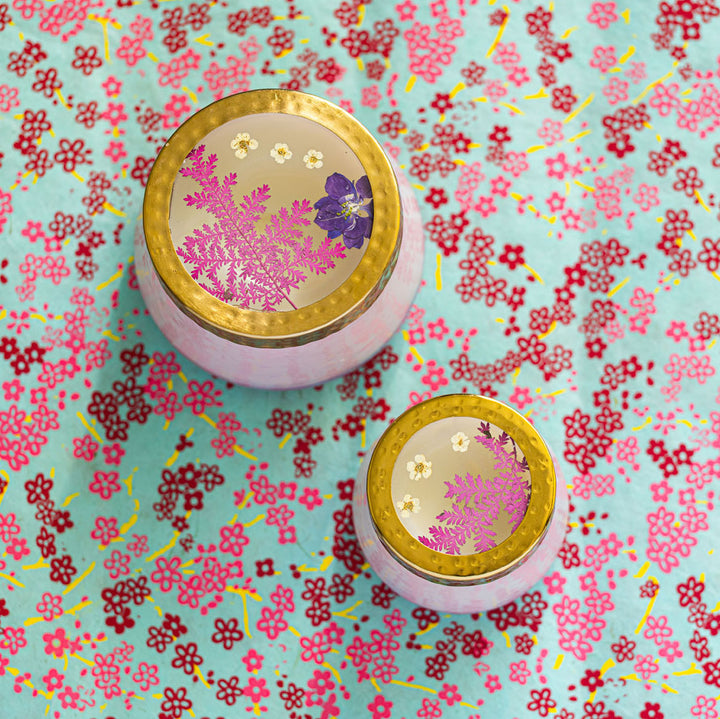 Accent Watercolor Pressed Floral Candle - Blackberry + Coconut-Pressed Floral Candles 4 of 8
