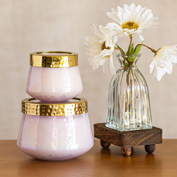 Accent Watercolor Pressed Floral Candle - Blackberry + Coconut-Pressed Floral Candles 5 of 8