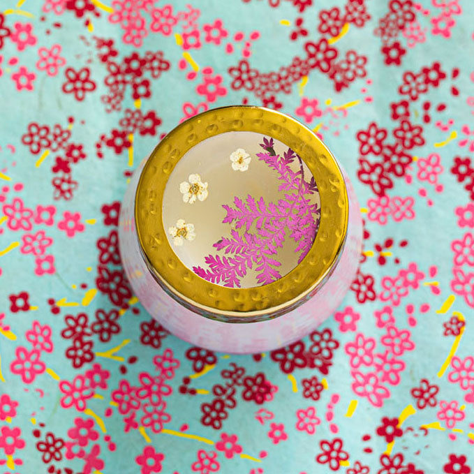 Petite Watercolor Pressed Floral Candle - Blackberry + Coconut-Pressed Floral Candles 2 of 8