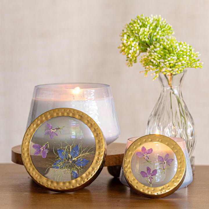 Accent Watercolor Pressed Floral Candle - Berry Fig-Pressed Floral Candles 6 of 8