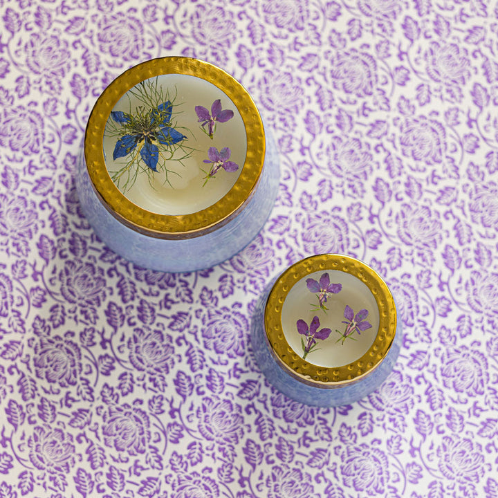 Petite Watercolor Pressed Floral Candle - Berry Fig-Pressed Floral Candles 4 of 8