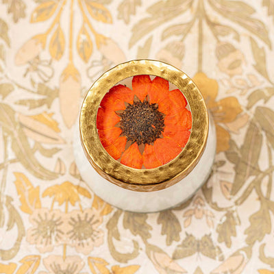 Harvest Pumpkin Small Pressed Floral Candle