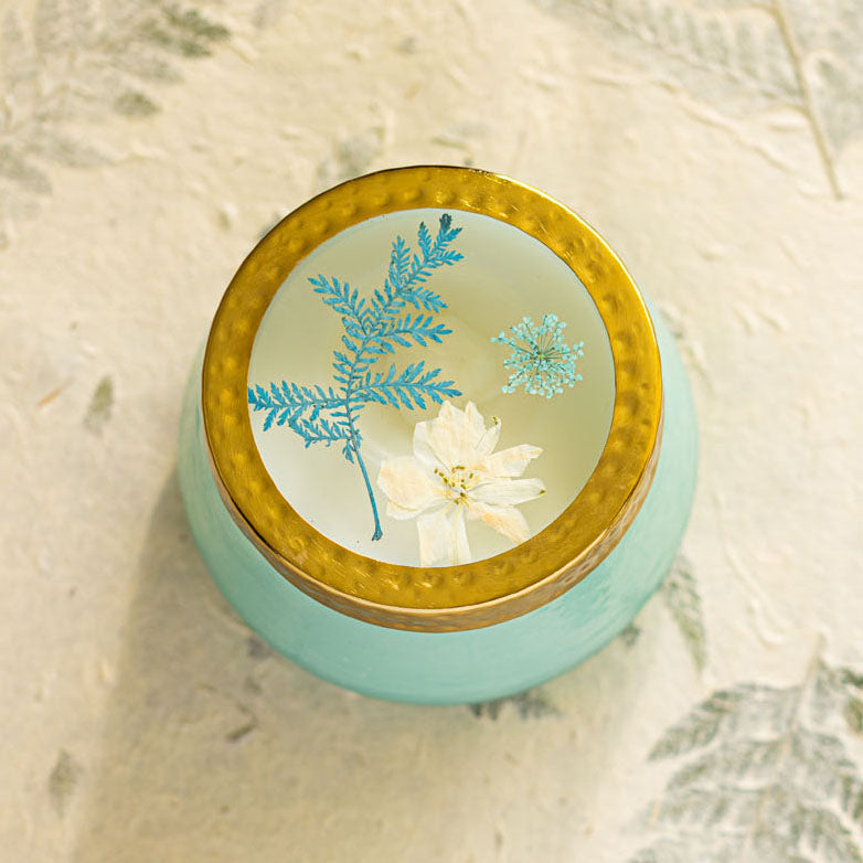 Accent Watercolor Pressed Floral Candle - Pacific Coast-Pressed Floral Candles