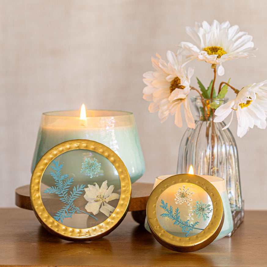 Rosy Rings Pressed Floral Candle - Thumbnail 4