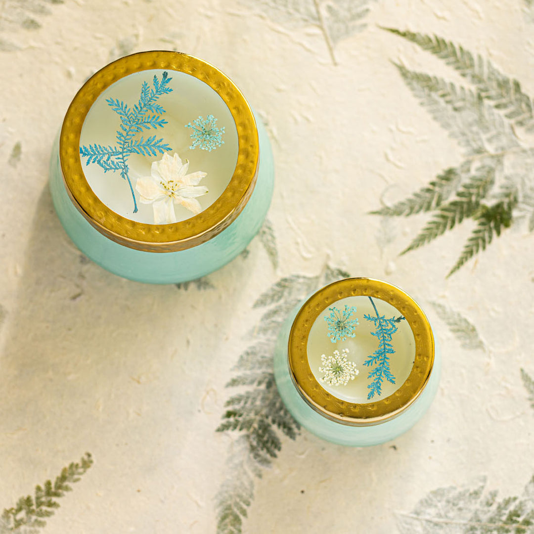 Accent Watercolor Pressed Floral Candle - Pacific Coast-Pressed Floral Candles
