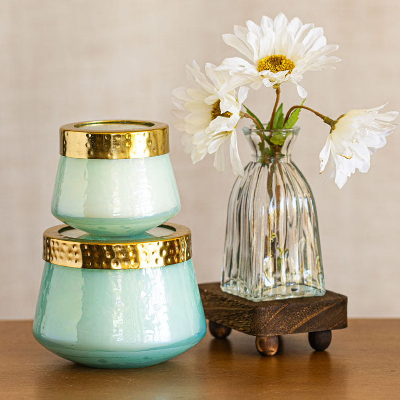 Petite Watercolor Pressed Floral Candle - Pacific Coast-Pressed Floral Candles