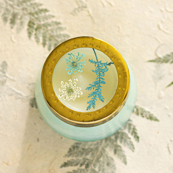 Petite Watercolor Pressed Floral Candle - Pacific Coast-Pressed Floral Candles